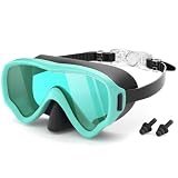 COOLOO Taucherbrille Kinder für 4-16 Jahre，180°Panorama HD Anti Nebel Anti-Leck Schnorchelmaske Kinder, Schwimmbrille mit Nasenabdeckung für Jungen Mädchen Jugendliche
