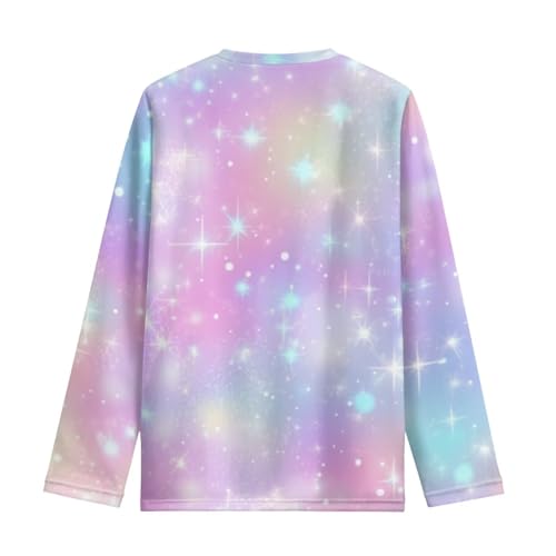 Image of Girls Cartoon Print Long Sleeve Graphic Tee Casual Crew Neck T-Shirts for 3-16 Years Little Girls