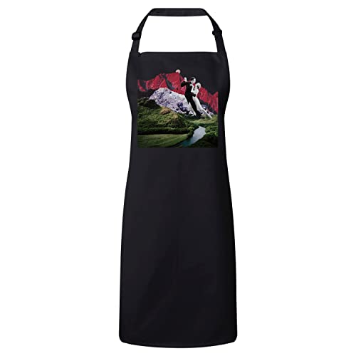 Tablier cuisine premium noir au design surréaliste et finitions haut de gamme