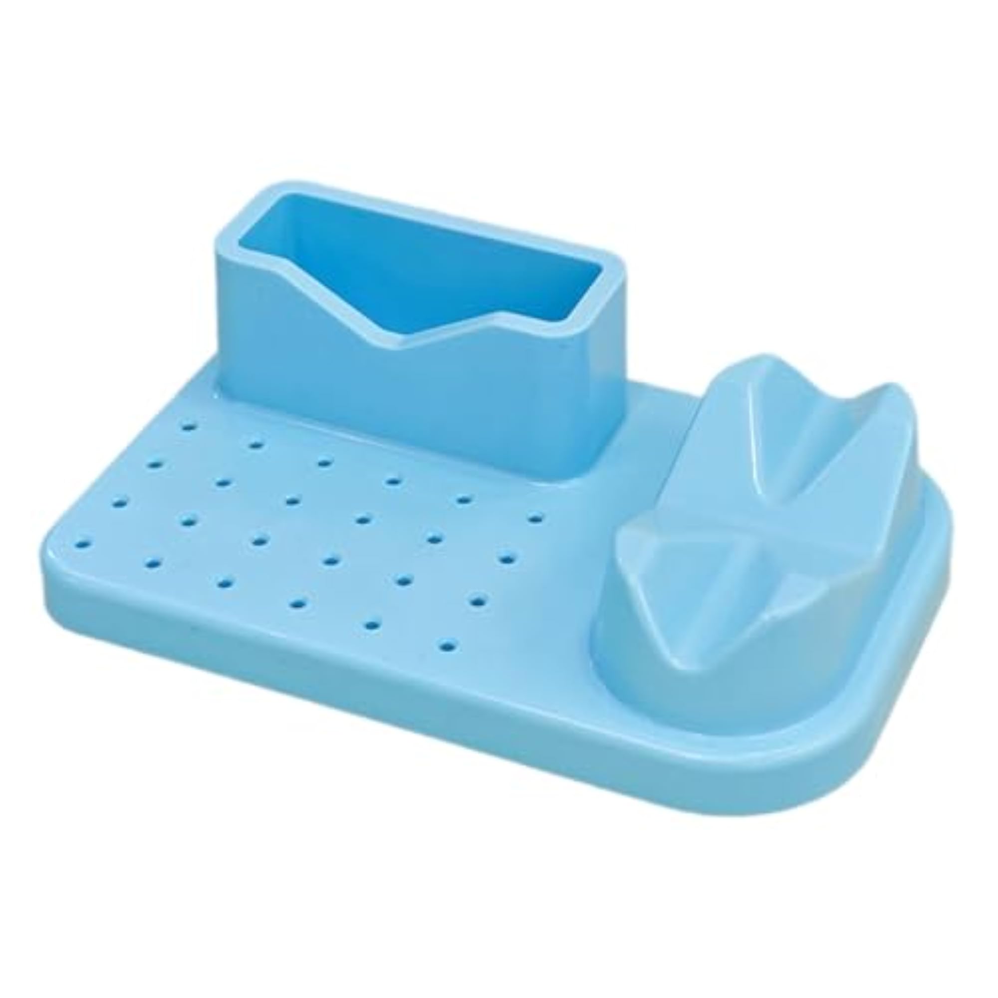 Nail Art Polishing Grinding Organizer Desk Professional 20 Holes Bits Holder Blue