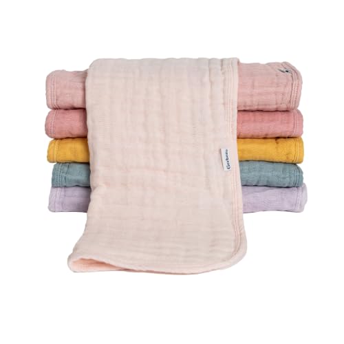 Image of Gerber Baby Boys & Girls Muslin Burp Cloths, Multi Rainbow, Large Size 20" x 10"