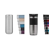 Contigo Luxe Autoseal Thermobecher, Edelstahl-Reisebecher, Isolierflasche, auslaufsicherer Becher, spülmaschinenfest, Kaffeebecher mit Easy-Clean-Deckel, 470 ml & Thermobecher Byron Snapseal, 1 Stück