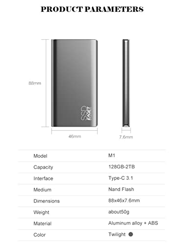 Schlanke Externe SSD Portable Solid State Drive USB 3.0 500M/S Externe Festplatte Für Windows 10, 8, 7, Vista, XP/Mac OS… – Bild 8