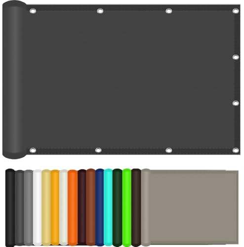 Voile d'ombrage Imperméable 190 x 230 cm Imperméable et Coupe-Vent Résistante Toile Tendue avec Œillets pour Terrasses Balcons et Jardins, Gris Foncé