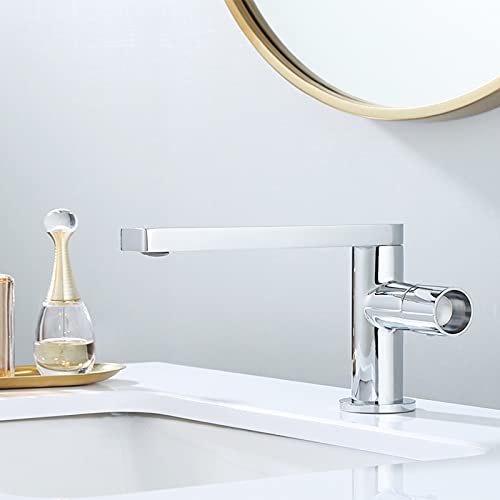Mitigeur de lavabo en laiton avec bec orientable et jet moussant