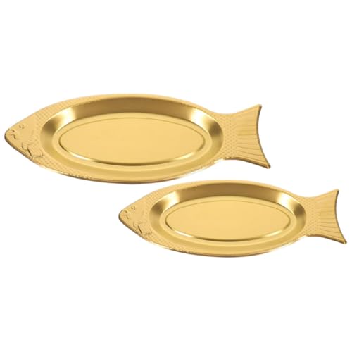 ARTSEWPLY Platos de Pescado de Acero Inoxidable 2 Piezas 35 CM y 40 CM Forma de Pez Bandejas Magnéticas para Asar y Servir Resistentes y Fáciles de Limpiar para Aperitivos y Cocina en