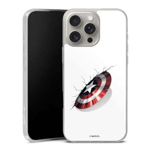 Custodia di compatibile con Apple iphone 16 Pro Max trasparente Cover per smartphone Capitan America Prodotto ufficiale su licenza Marvel silicone