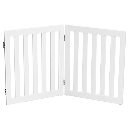 GYMAX Cancelletto per Cani Pieghevole a 2 Pannelli, Estensione a 2 Pezzi (Bianco)