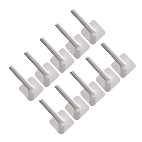 ETHZZLE 10pcs Heavy Duty Punch Adhesive Hooks Abs Plastic Wall Hooks for Bathroom Kitchen and Living No Tools Needed Damage Installation