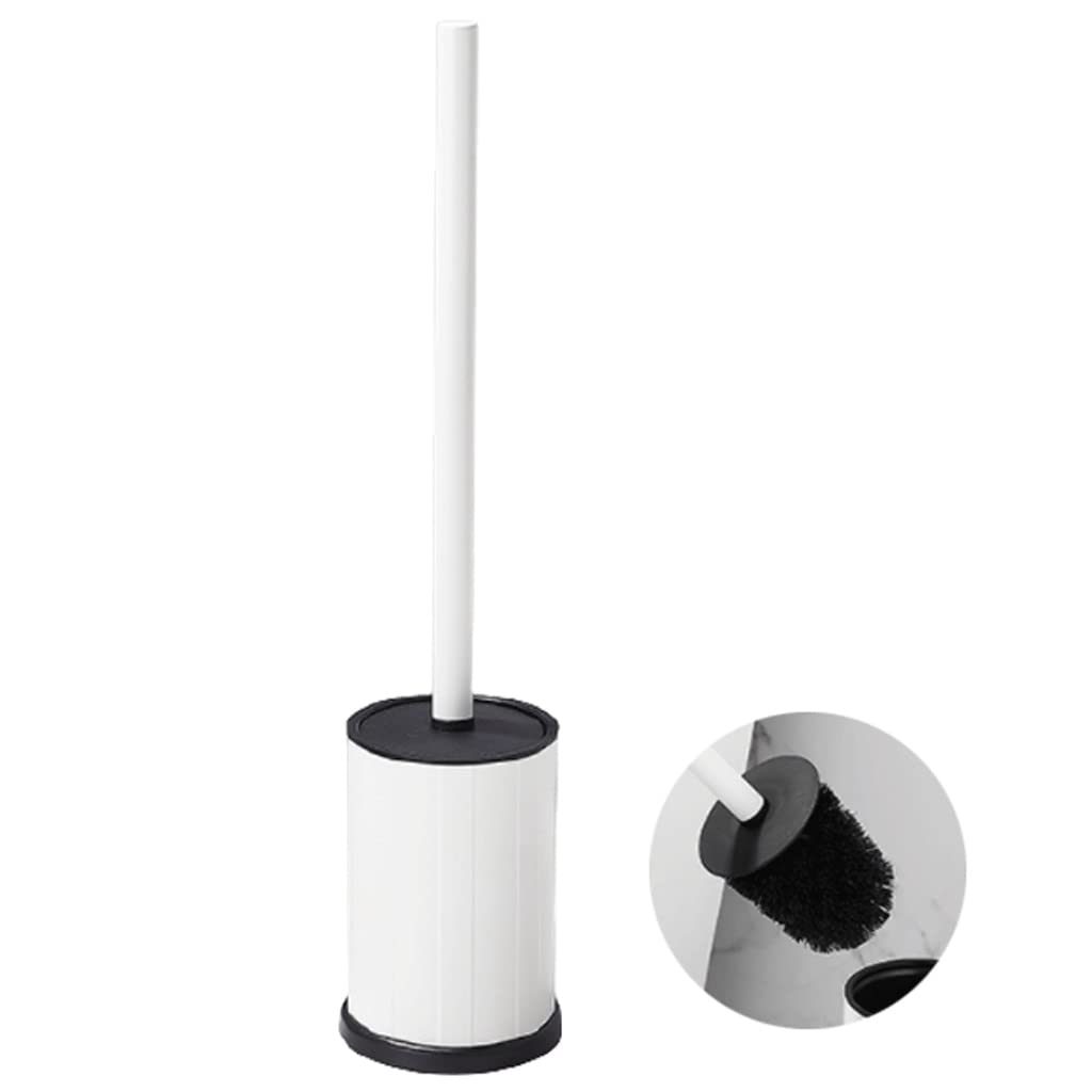 Cepillo de baño Cepillo y soporte de inodoro de silicona, cepillo de tazón de inodoro de mango largo for baño de baño, ergonómico, elegante, higiénico duradero. Limpiando Suministros ( Color : White )