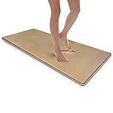 MICRODRY SoftLux Solid Bath Mat for Bathroom, Extra Thick Memory Foam Bathroom Rugs with GripTex Skid-Resistant Base, Charcoal Infused Absorbent Bath Mat, 24x58, Runner, Linen