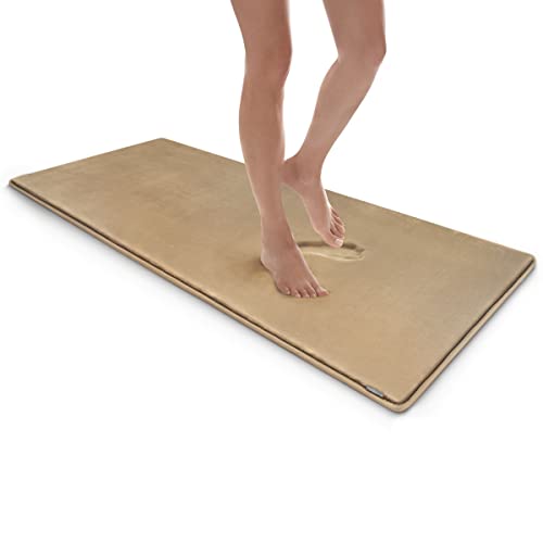 Microdry SoftLux Solid Runner Badematte mit rutschfestem GripTex-Boden, 61 x 147,3 cm, Leinen Cover