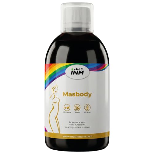 MASBODY Jarabe detox adelgazante 500 ml – Quemagrasas potente con L-Carnitina, Té verde Cola de caballo y vitaminas B – Drenante diurético natural para eliminar líquidos y grasa – Masinmune