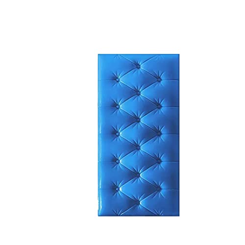 Panneaux muraux rembourrés finition capitonnée bleu de lit x4