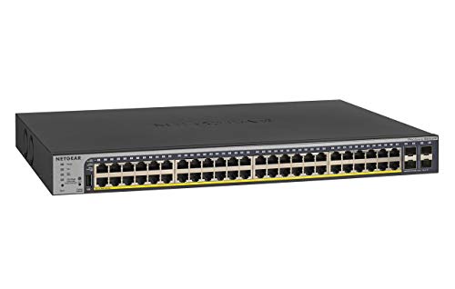 Image of NETGEAR 52-Port Gigabit Ethernet Smart Managed Pro PoE Switch (GS752TP) - with 48 x PoE+ @ 380W, 4 x 1G SFP, Desktop /Rackmount, and ProSAFE Lifetime Protection (Renewed)