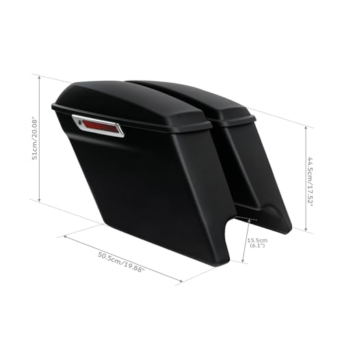 Alforjas rígidas TCMT estiradas 5" con cierre y llaves, para motocicletas Harley Davidson modelos Touring 2014-2024 (par) miniatura 3
