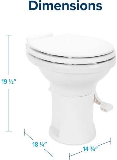 Premium Ceramic RV Toilet – Gravity Flush, 18" Height | FREE Limited Warranty