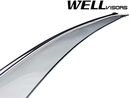 WellVisors Window Visors Wind Deflectors Compatible with Buick 2011-2017 Verano with Chrome Trim Rain Guards 3-847BU001