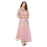 TOWARDSNAN Thobe Musulmanes para mujer, vestido con vuelo, cobertura completa, manga larga, musulmanes, Abayas, Medio Oriente, Thobe, elegante, vestido de swing para fiesta, Morado (, L