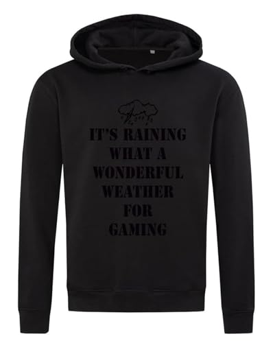Sweat à capuche jeux vidéo coton mélangé noir hoodie gaming confortable et chaud