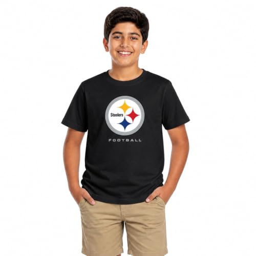 T-shirt NFL jeunesse Ultimate Fan Logo - coton 100%, noir, Large
