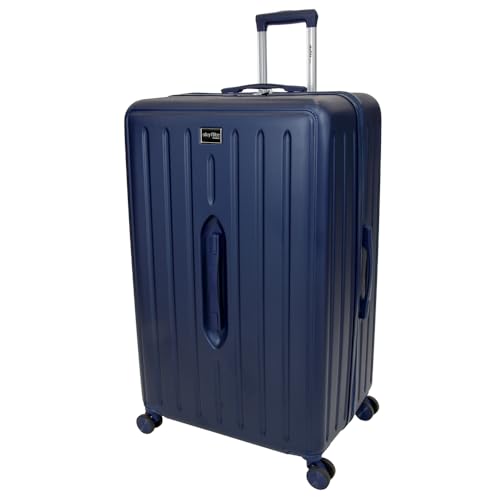 SKYFLITE Modern XL Trunk, 86cm Hardshell Trolley Case, 135L Capacity (Navy)