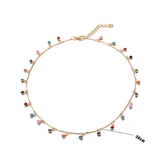 COLAR GARGANTILHA PINGENTES COLORIDOS SOL C5815