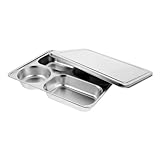 HOMOBABE Geteilter Speiseteller Lebensmittelqualität für Picknick Schule Leicht zu Reinigen Vier Fächer Praktischer Lunchbehälter