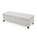 Christopher Knight Home Mission Fabric Storage Ottoman, Light Grey