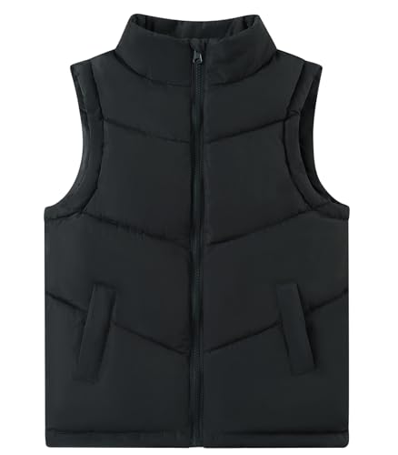 RAISEVERN Boys Puffer Vest Kids Zipper Winter Quilted Sleeveless Jacket with Pockets 5-12 Years