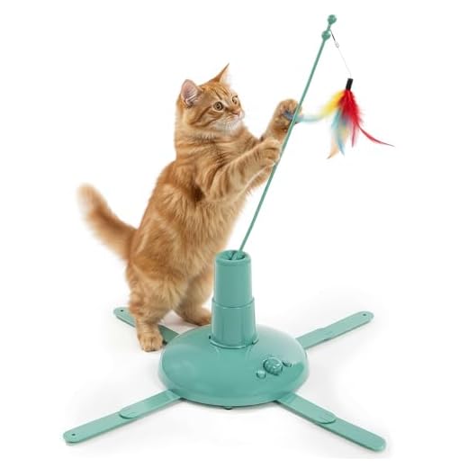 SmartyKat Loco Motion Electronic Motion Teaser Wand Cat Toy, Battery Powered - Blue, One Size