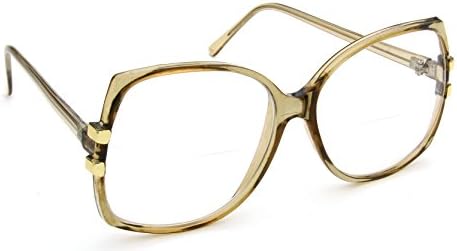 Oversized Reading Glasses 1.75 Clear Lens Vintage Gold Beige Frame