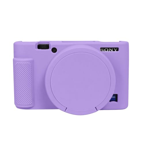 Image of Easy Hood Case for Sony DSC-RX100 IV V VI VII DSLR Camera, Silicone Camera Case Lightweight Soft Carrying Cover with Removable Lens Cover (Purple)