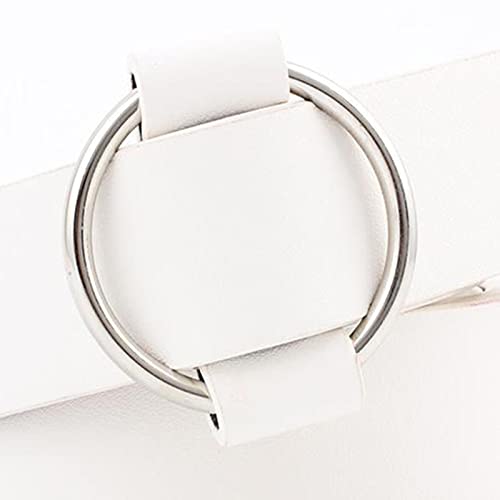 DYNWAVE Stylish Women's Leather Belt with Sleek Alloy Buckle in White4