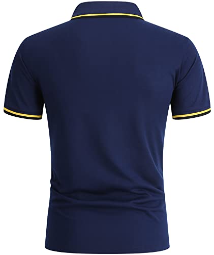 Polo Shirts for Men Short Sleeve Golf Polo with Pockets Moisture Wicking Tennis Shirt Summer Polo T-Shirts3