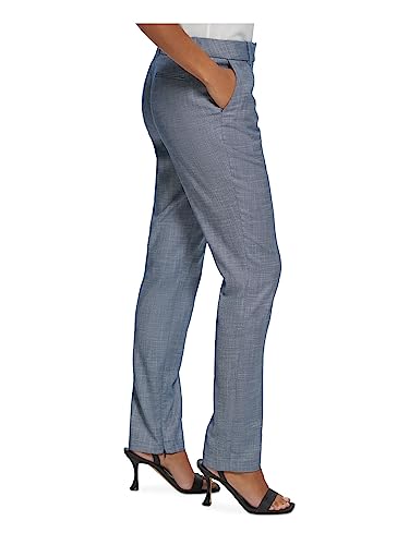 Calvin Klein Womens Petites Mid-Rise Office Ankle Pants Blue 4P3