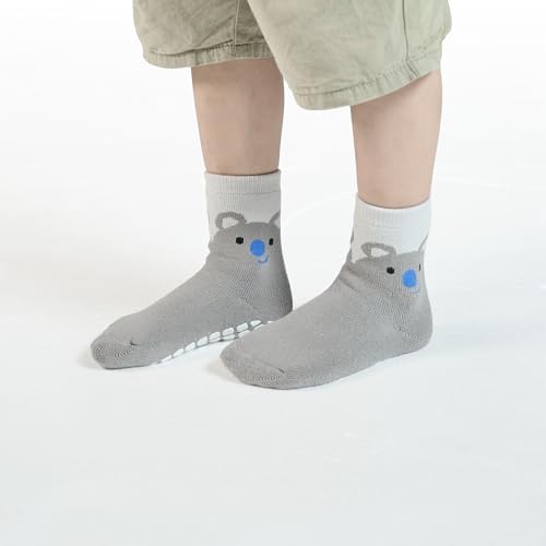 VWU Baby Toddler Kids Ankle Crew Socks with Grips Unisex Warm Thick Cotton Winter Socks 1-3T,Animal