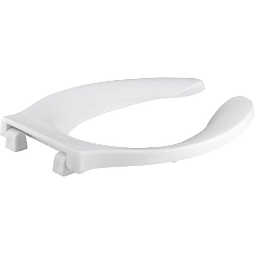 KOHLER K-4731-C-0 Stronghold Elongated Toilet Seat with Integrated Handle and Check Hinge, White