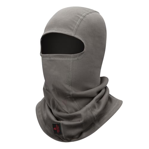 Image of FR Face Mask for Men - Fire Resistant Balaclava Welding Head Cover, 100% Cotton Full Face Hood & Neck Protector
