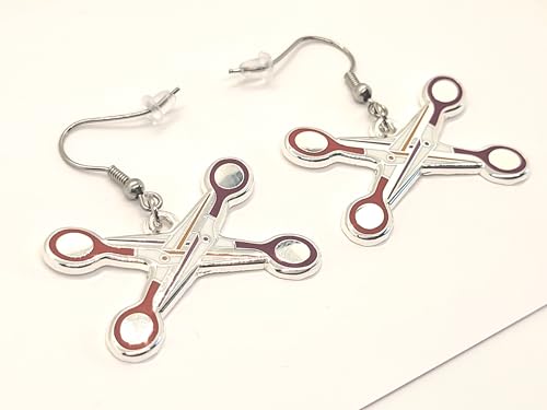 Lesbian Pride Scissors Earrings in WLW LGBT+ Flag Colors | Subtle Pride Jewelry2