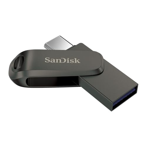 Image of SanDisk Mobile Pen Drive Luxe 128GB, USB Type A & USB C Connector, Up to 400MB /s R, Grey