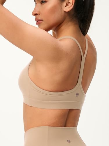 Image of Womens Y Back Padded Sports Bra Strappy U Neck Butter Soft Low Impact Workout Bras Yoga Pilates Walking