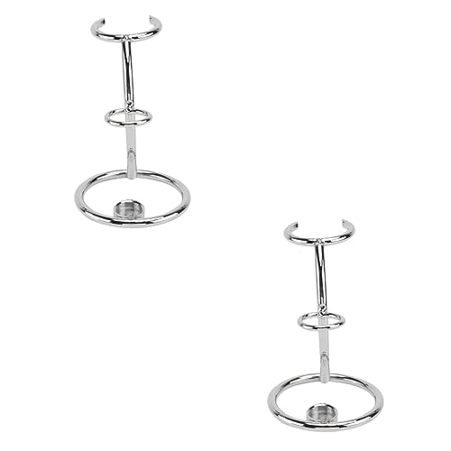 FOMIYES 2pcs Shaving Brush Storage Rack Razor Brush Stand Shaving Tools Racks Metal Razor Holder Stand