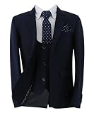 SIRRI Jungen Page Boy Slim Fit Hochzeitsanzug 7-teiliges Komplettset in Marineblau Alter 3 Jahre
