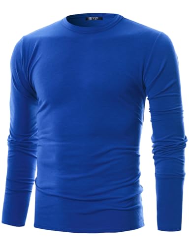 GIVON Mens Slim Fit Soft Cotton Long Sleeve Lightweight Thermal Crew Neck T-Shirt