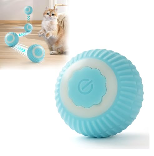 NEOVSUNY Giochi Interattivi per Gatti, Palla Giocattolo per Cani Elettrica, Pallina Gatto Automatica, Giochi per Gatti in Casa con Luci a LED Ricaricabile USB Rotante Automatico per Gatto e Cucciolo