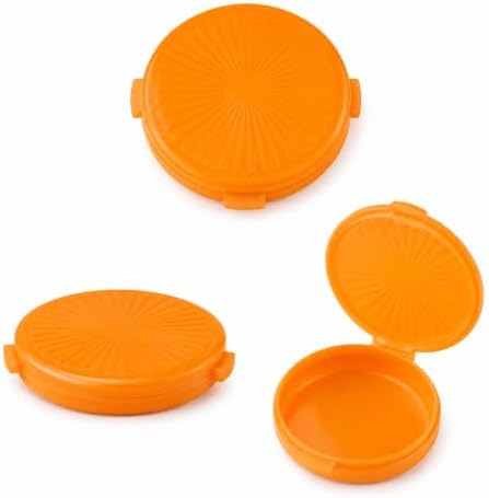 Tupperware Mini Clamshell Pill Keeper Round Pocket Container, Harvest Maize image 2
