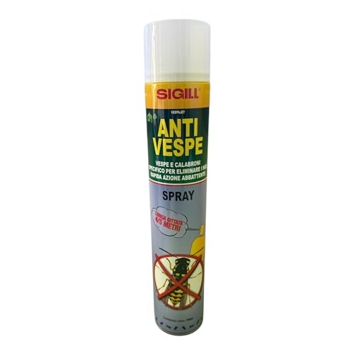 Anti Vespe e Calabroni Schiumogeno Formula Rapida Azione Abbattente, 750ml Fino 5 metri (Spray 750 ml)