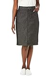 Jessica London Women's Plus Size Tummy Control Denim Skirt - 16 W, Black
