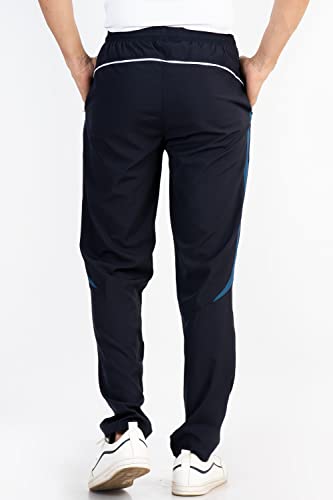 Image of Ultra Light Weight Regular fit Track for Men || Sportswear || Gym wear || Running wear || Breathable (L, Navy Blue)